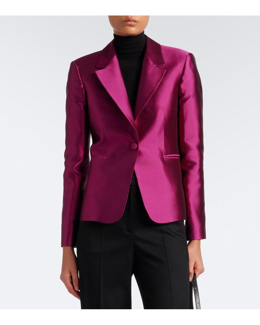 Gucci Purple Silk Satin Blazer