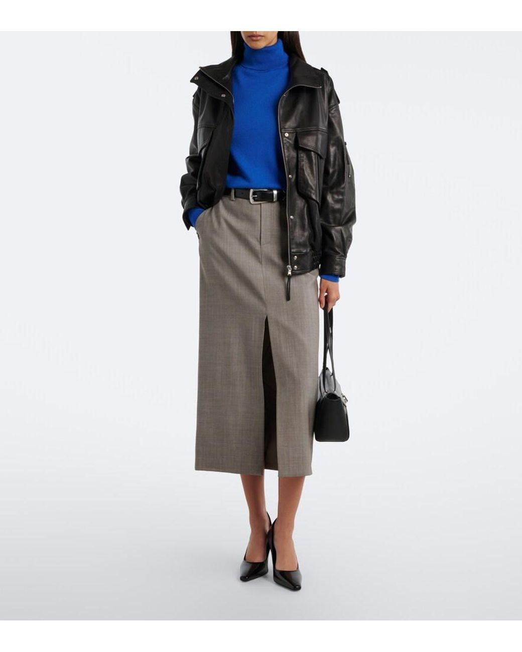 Frankie Shop Black Napa Leather Jacket