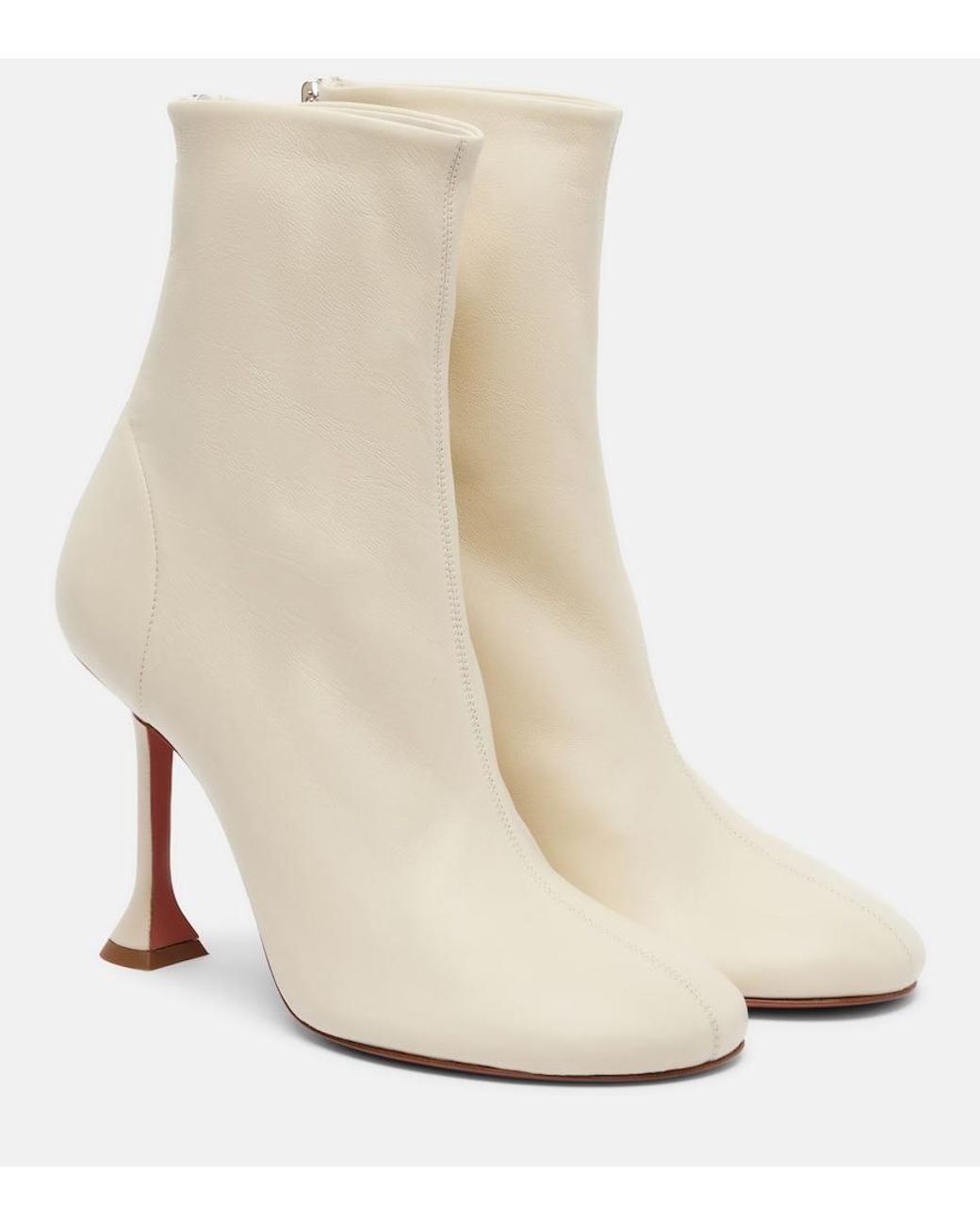 AMINA MUADDI White Iris 95 Leather Ankle Boots