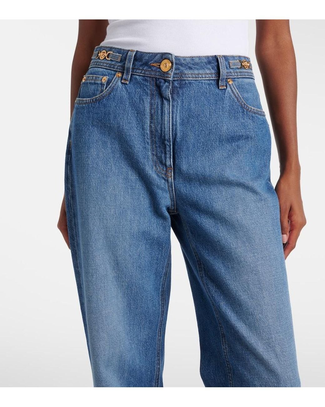 Versace Blue Medusa '95 Straight Jeans