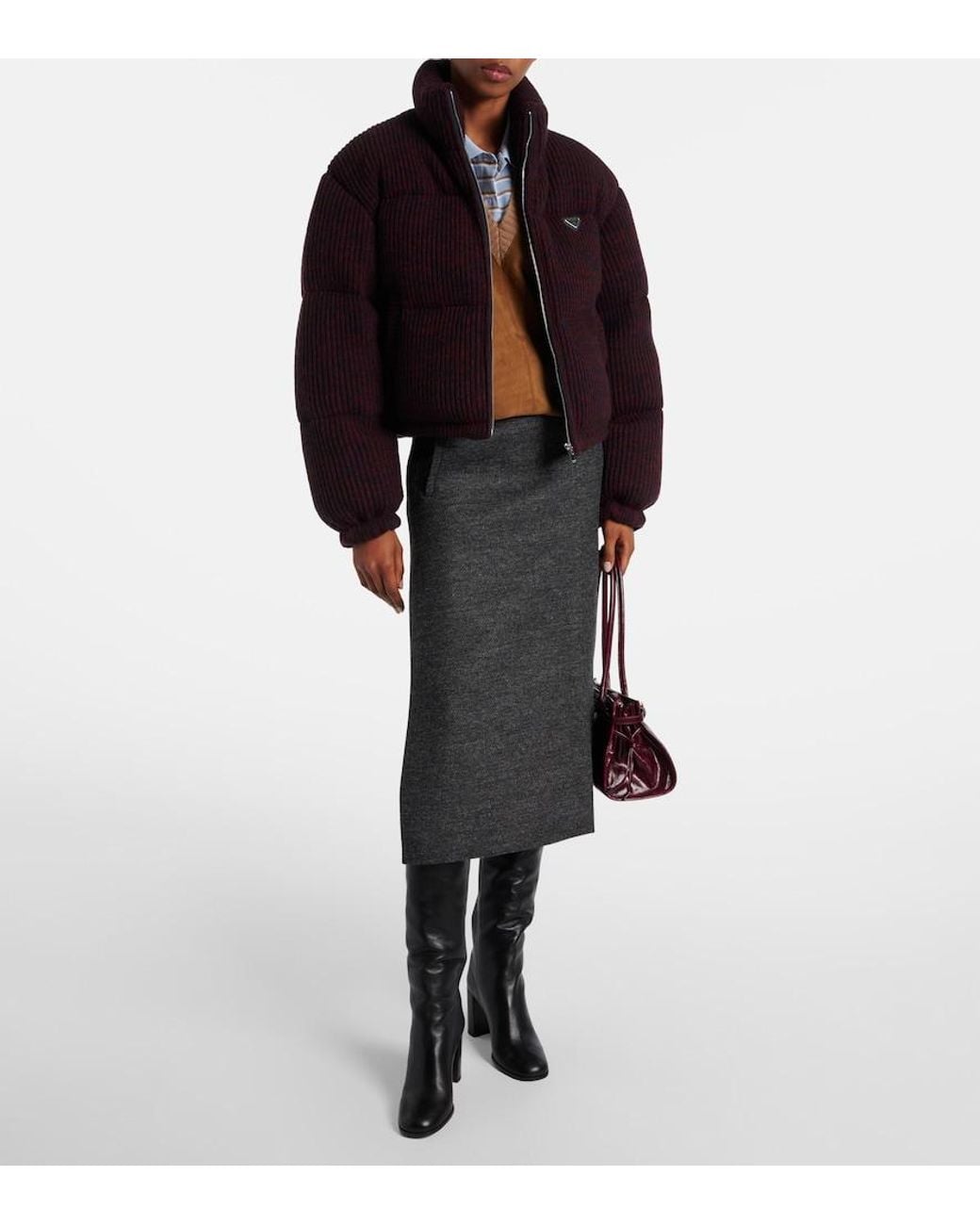 Prada Black Stiefel Aus Leder