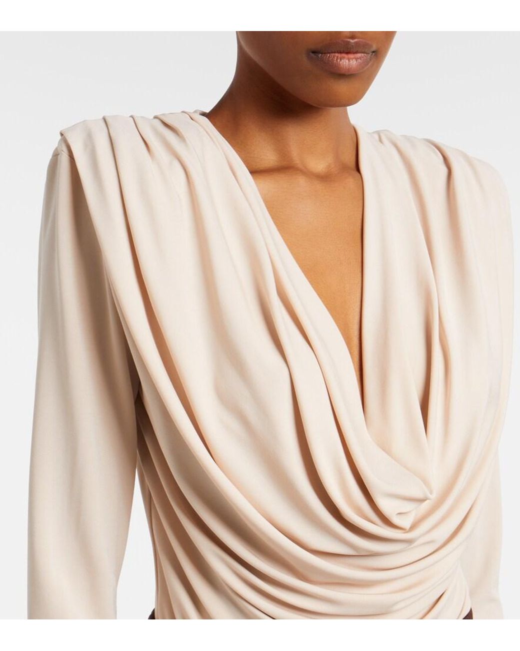 Wardrobe NYC Natural Draped Jersey Top