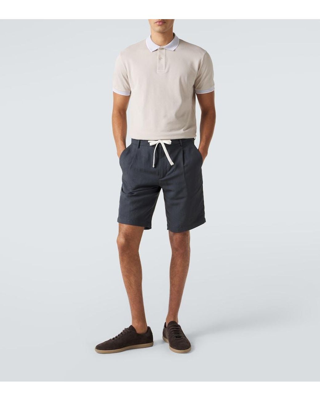 Eleventy White Cotton Pique Polo Shirt for men
