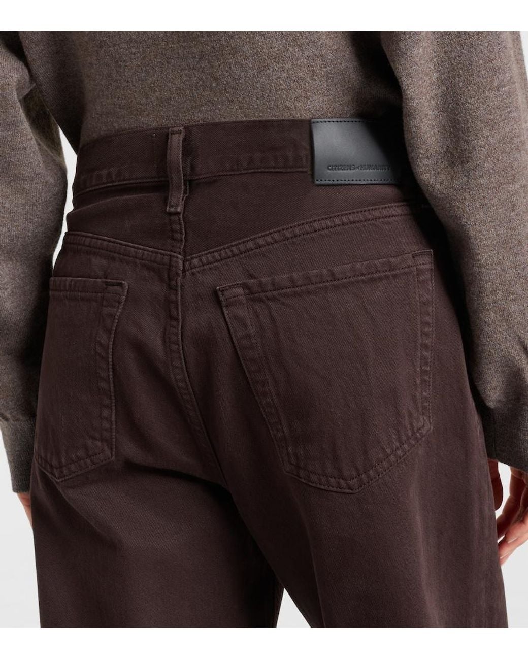 Citizens of Humanity Brown Miro Mid-Rise Barrel-Leg Jeans