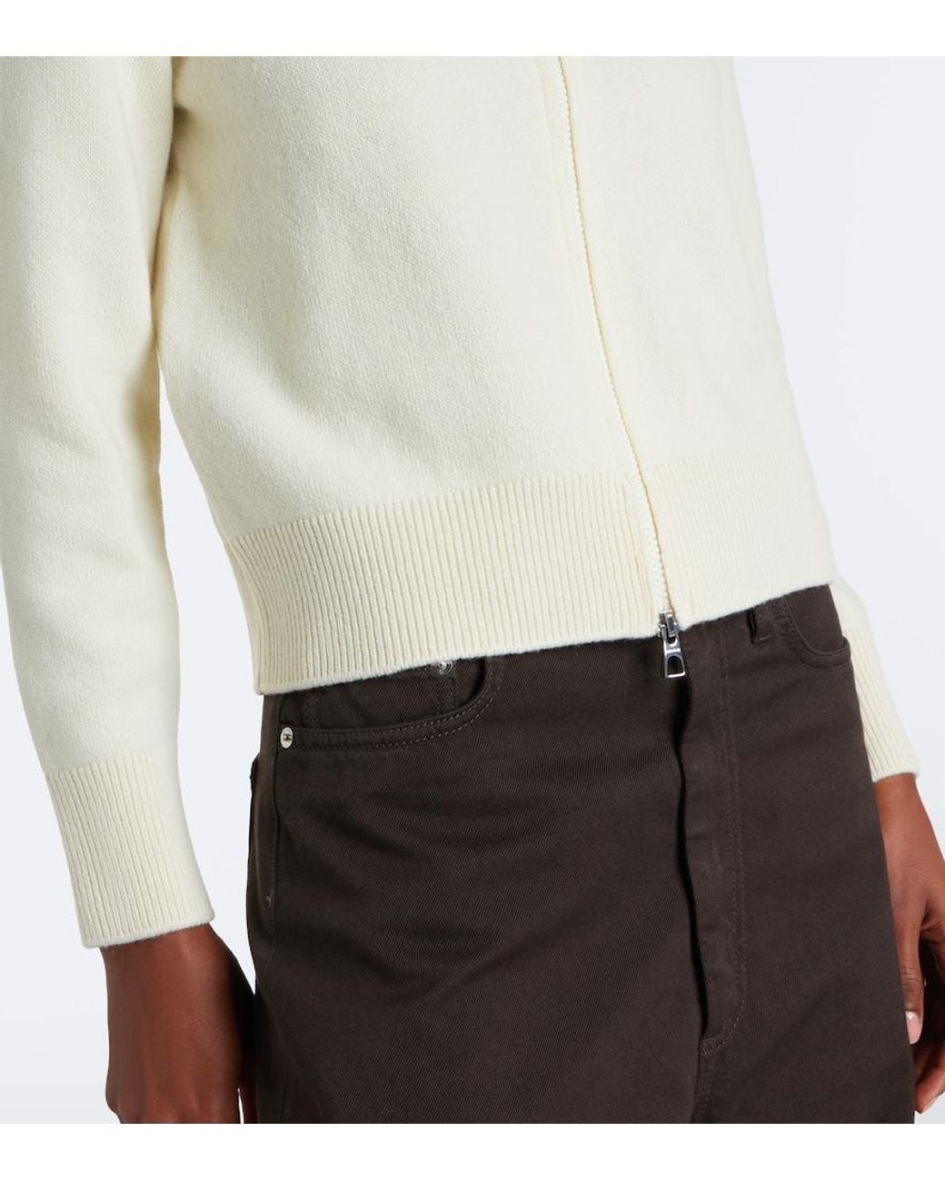Moncler White Embroidered Wool And Cashmere Cardigan
