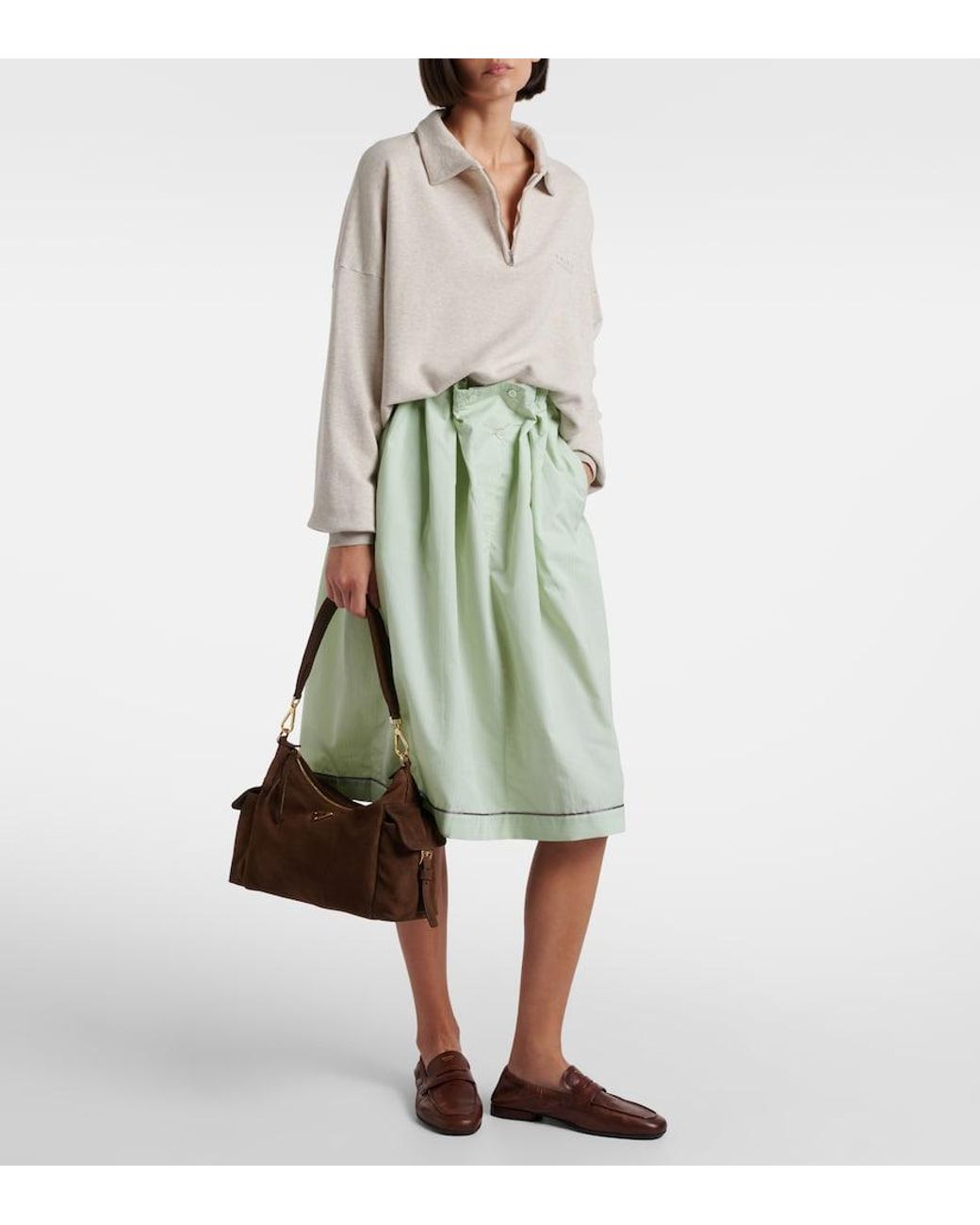 Prada Brown Explore Large Suede Shoulder Bag