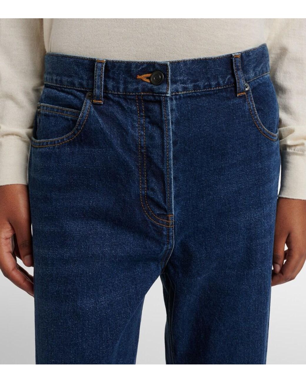 The Row Blue Finbar Wide-Leg Jeans