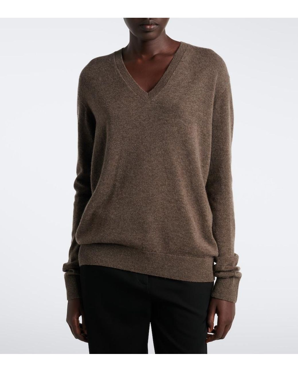 The Row Brown Phora Cashmere Sweater