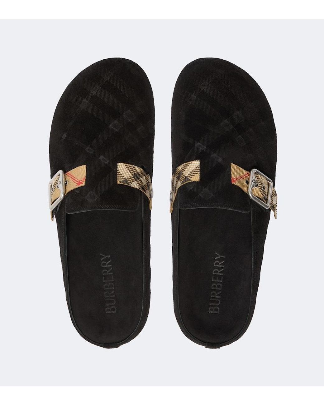 Burberry Black Urchin Suede Clogs for men