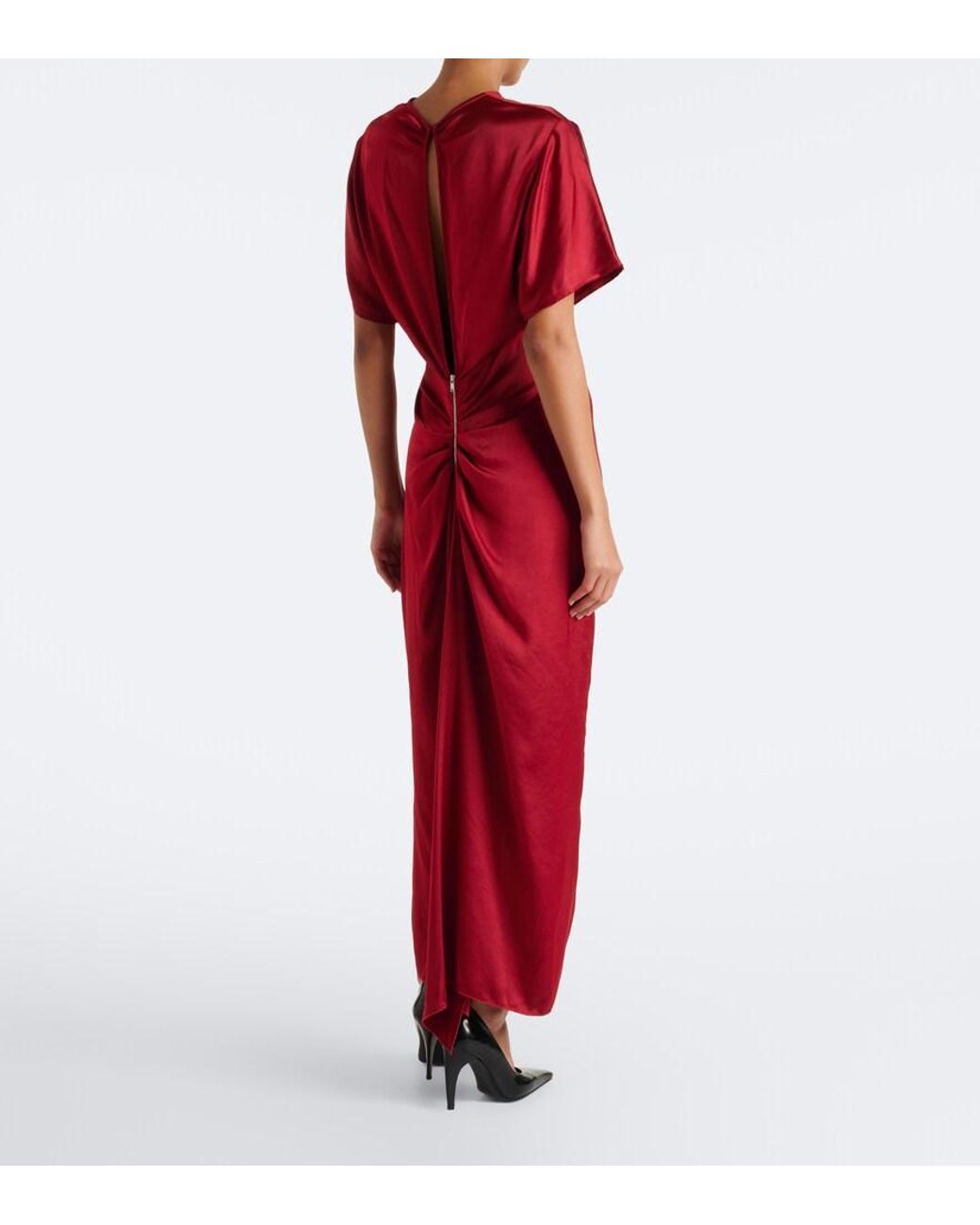 FFORME Imogen Gathered Satin Maxi Dress