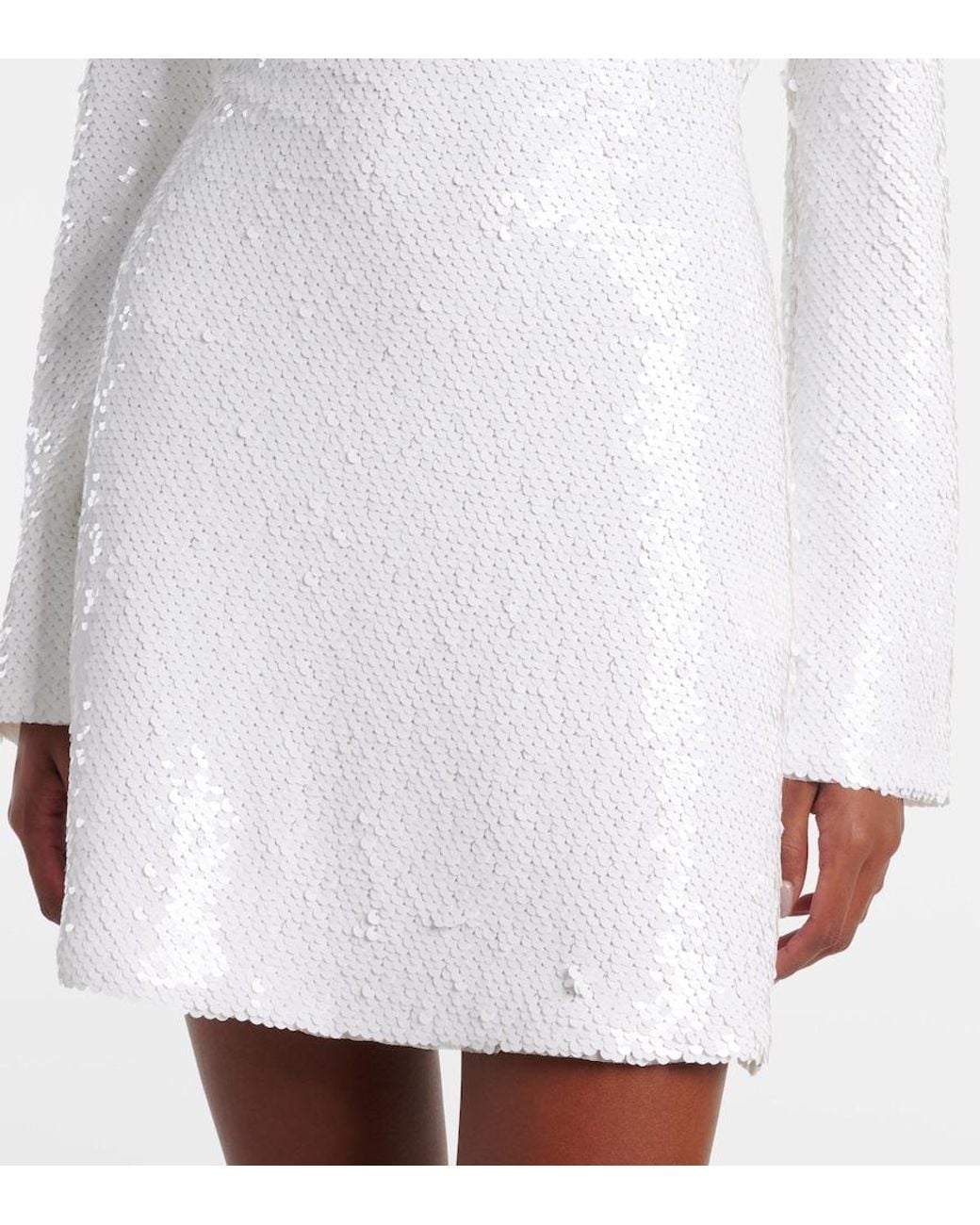 Self-Portrait White Sequined Minidress