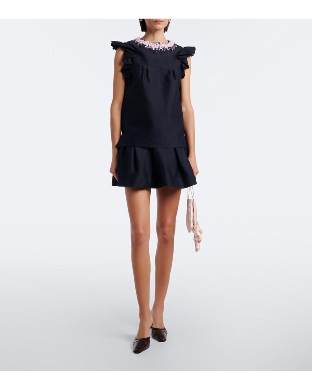 ShuShu/Tong Blue Pleated Miniskirt