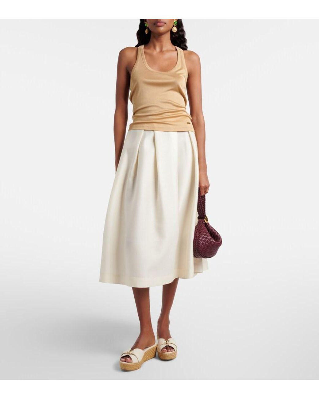 Jimmy Choo White Leda Wedge Espadrilles