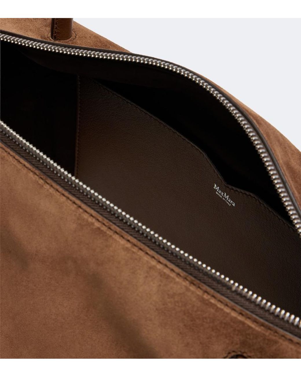 Max Mara Brown Large Suede Shoulder Bag