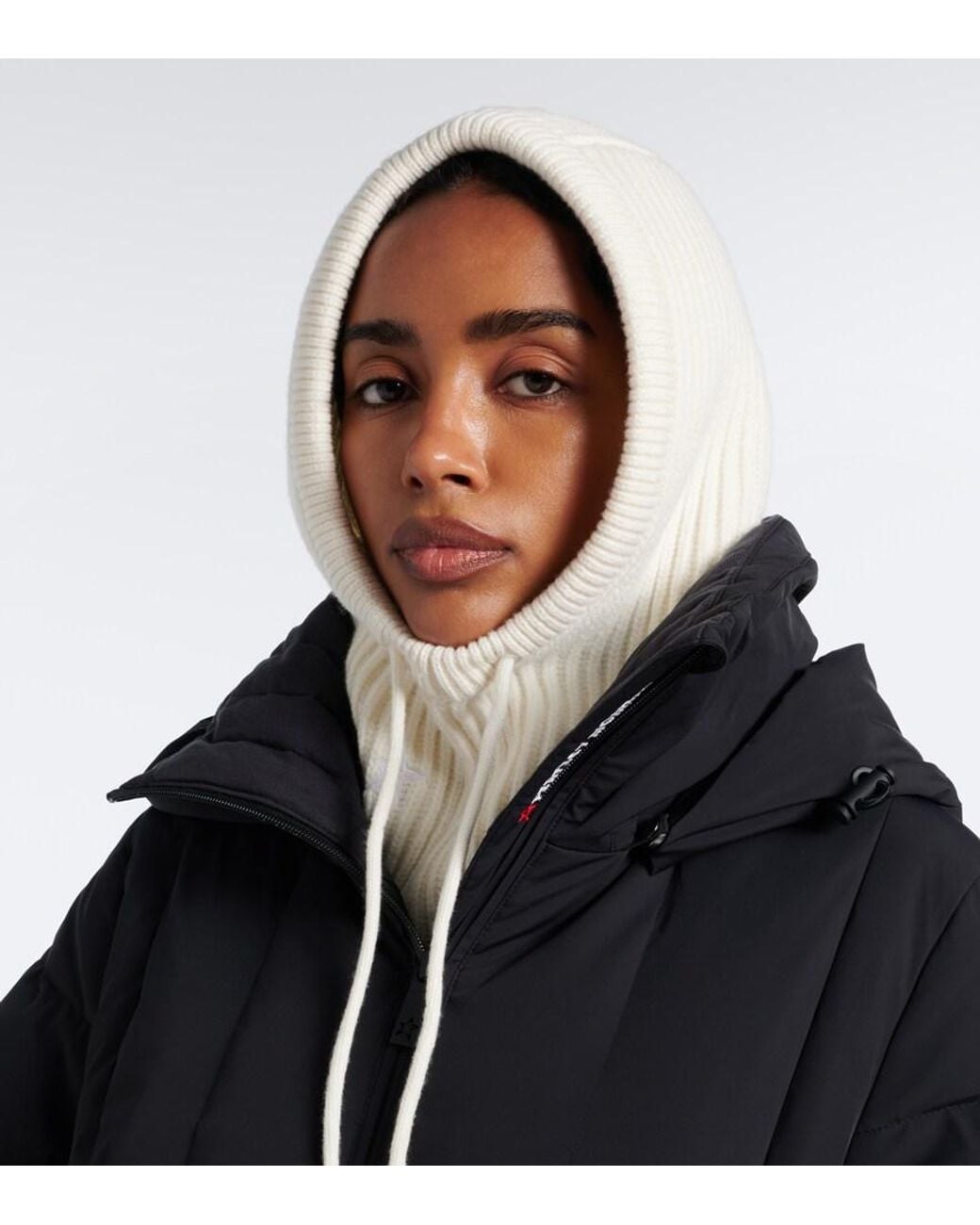 Perfect Moment White Wool And Cashmere Balaclava