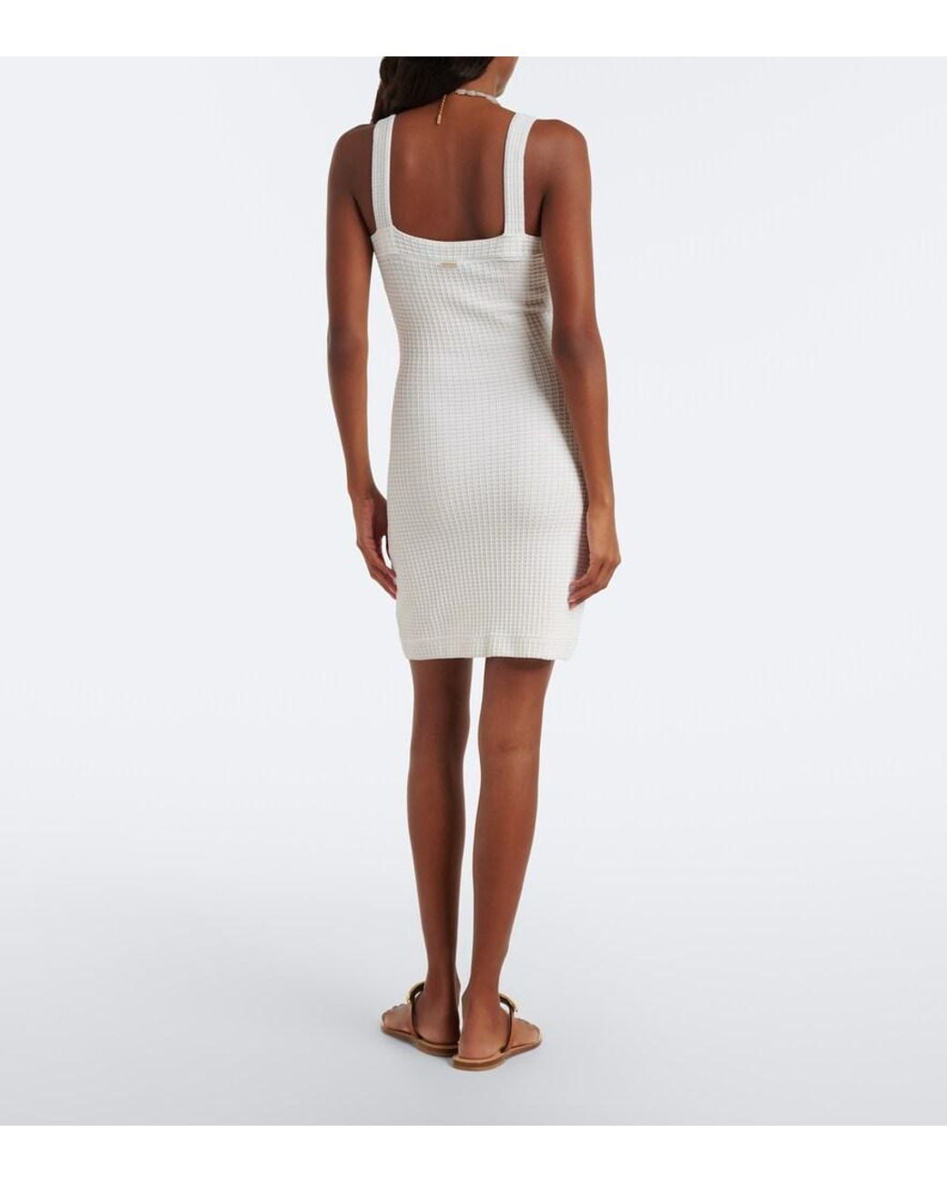 Melissa Odabash White Finola Knitted Minidress