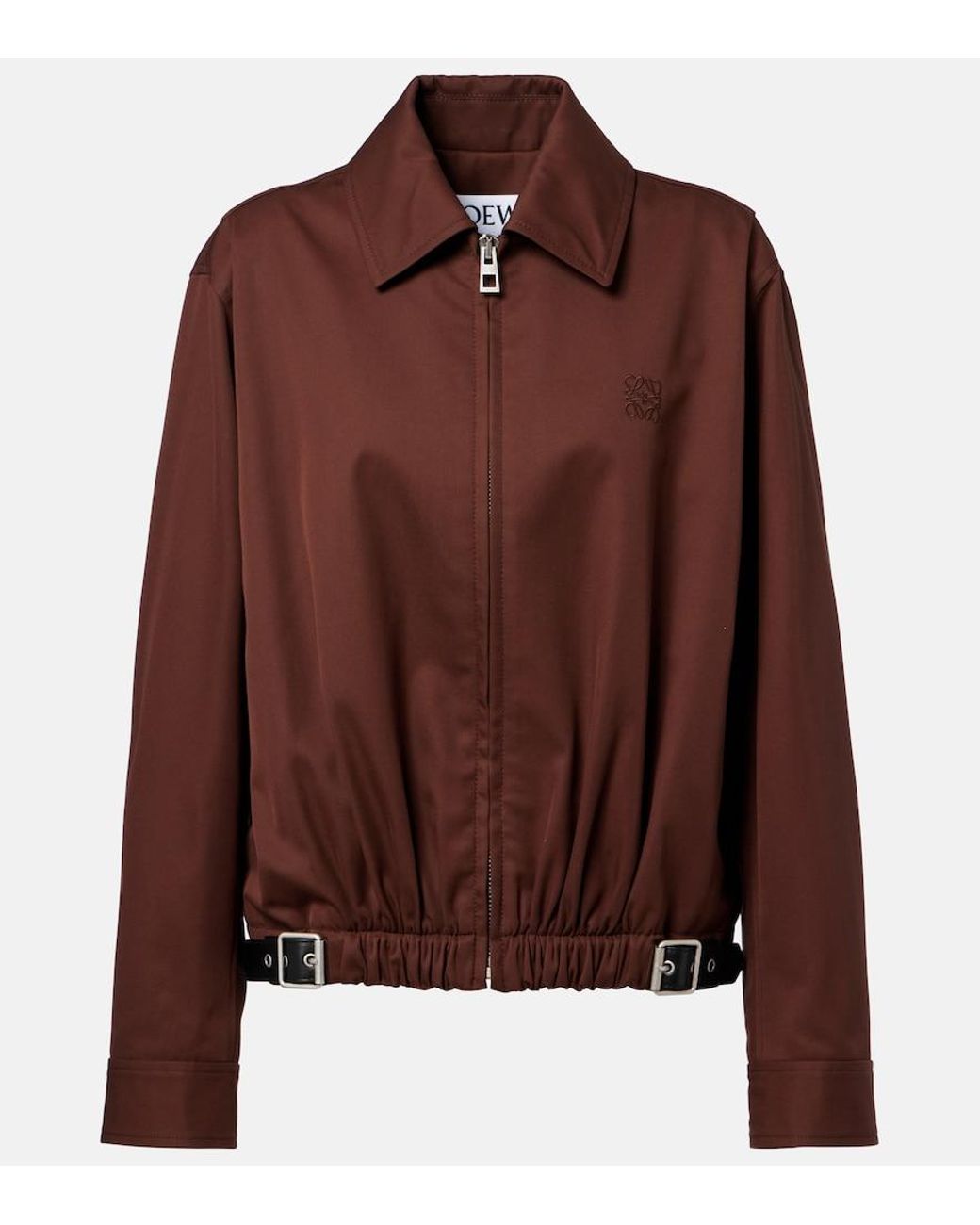 Chaqueta De Sarga De Algodon Y Seda Con Cinturon Loewe de color Brown