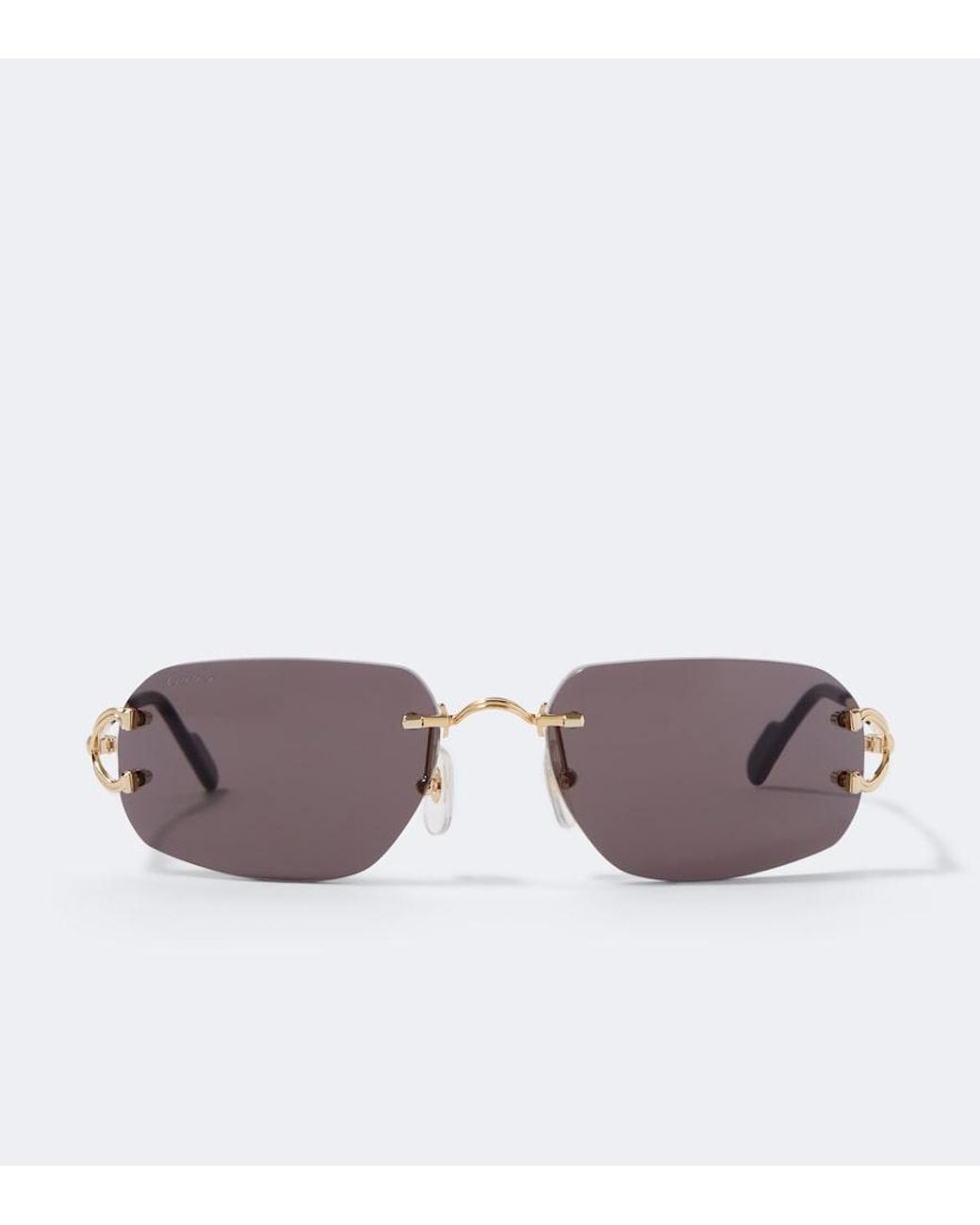 Cartier Brown Signature C Rectangular Sunglasses for men