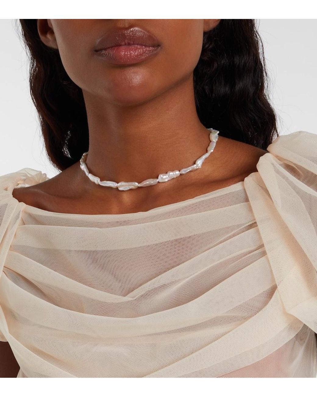 Simone Rocha White Tulle Midi Dress