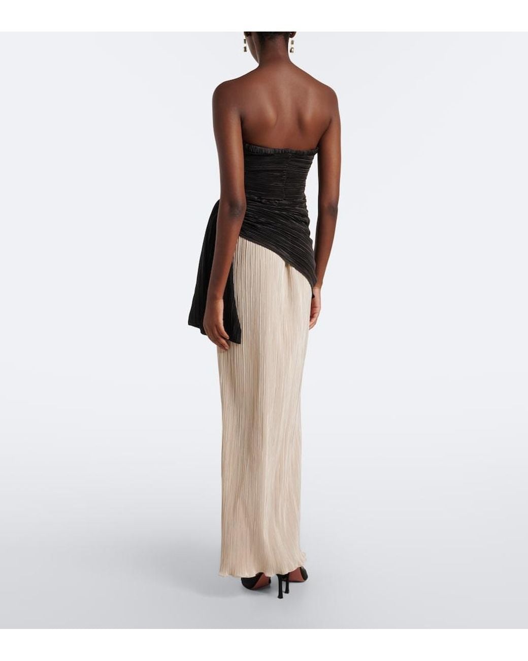 Jonathan Simkhai White Laia Plisse Bustier Gown