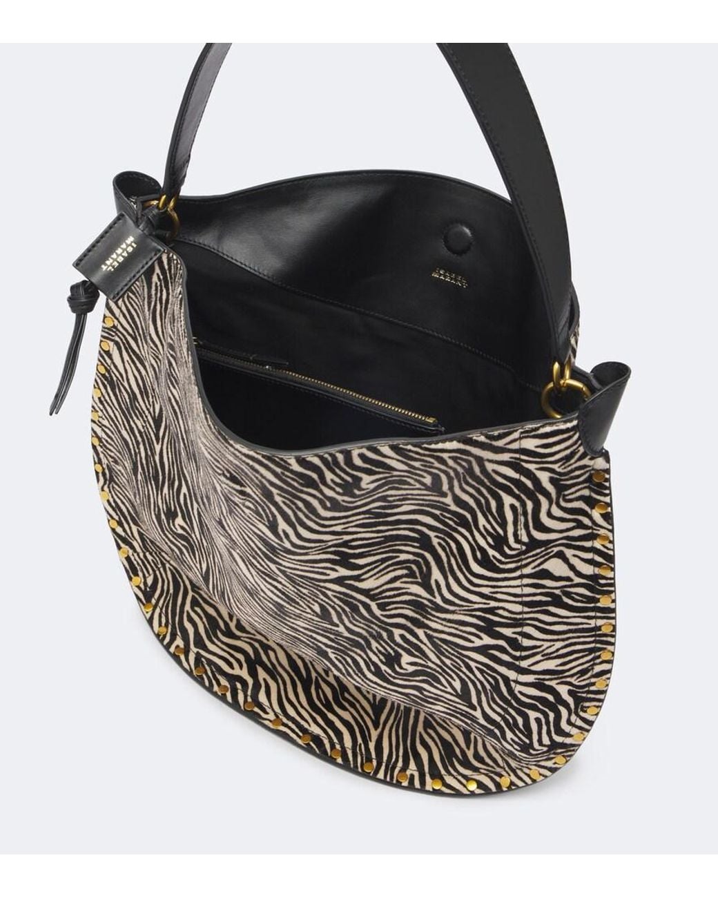 Isabel Marant Gray Oskan Large Calf Hair Shoulder Bag