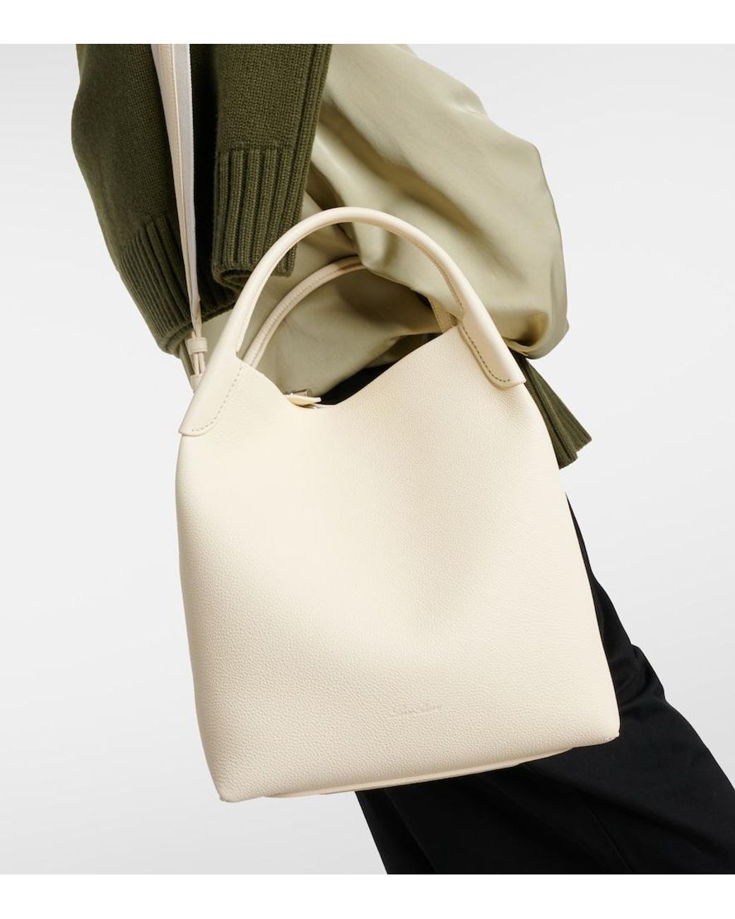 Loro Piana Natural Bale Large Leather Tote Bag