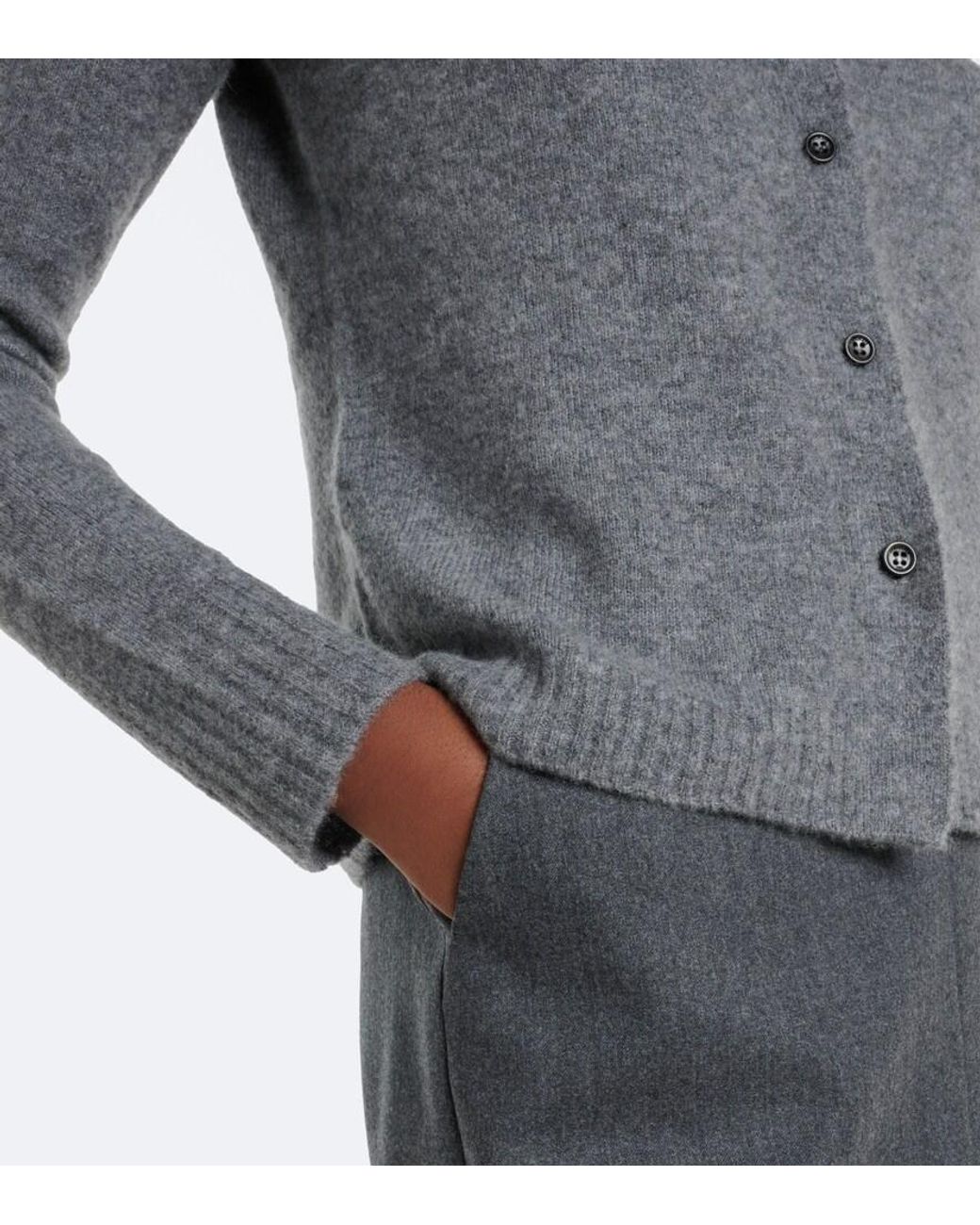 Max Mara Gray Cashmere-Blend Cardigan
