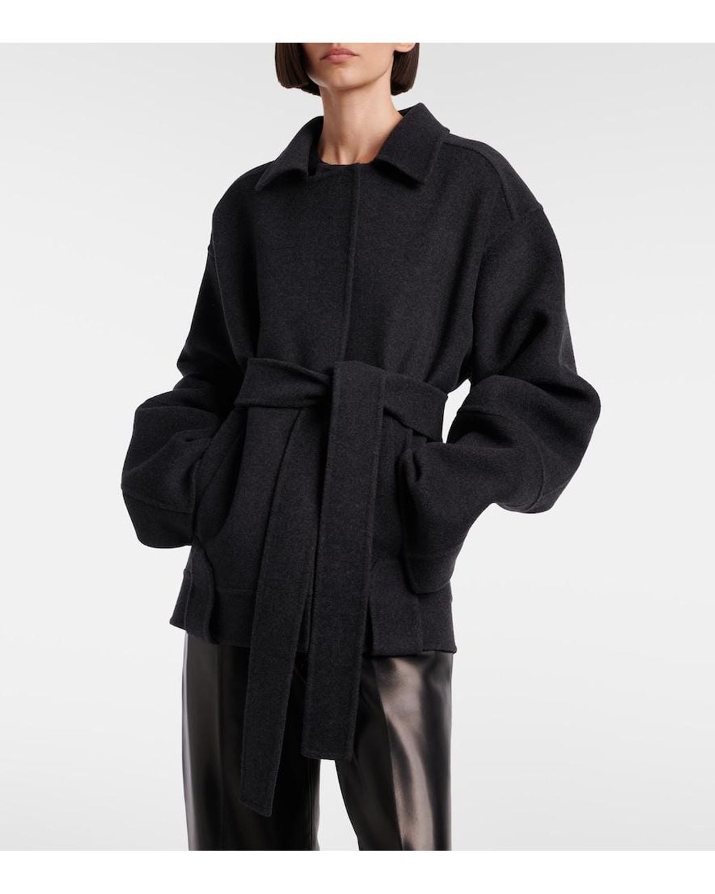 Khaite Black Alder Belted Wool Jacket