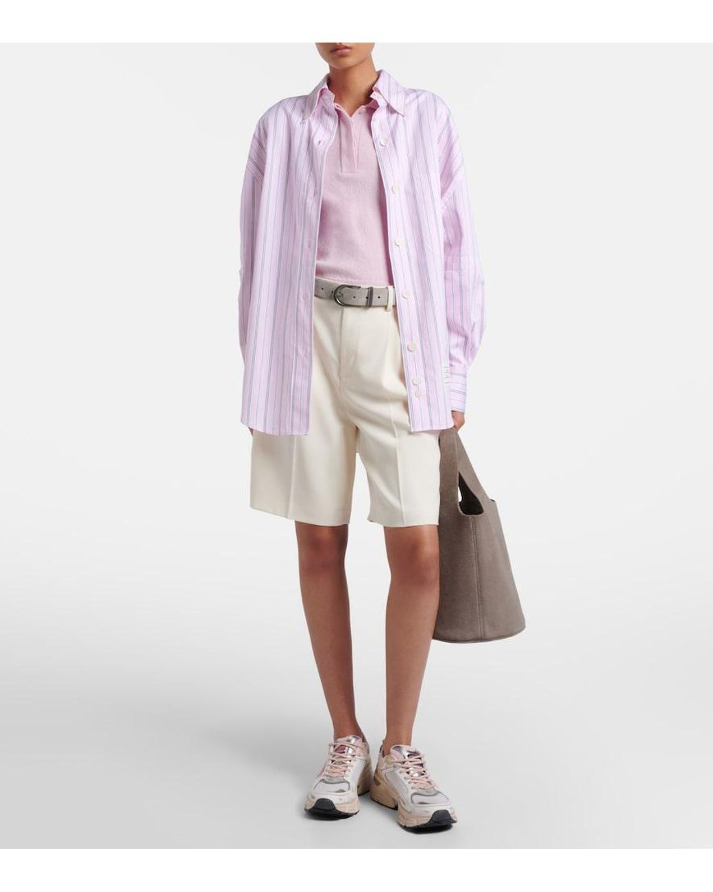 Golden Goose Deluxe Brand Pink Lightstar Leather-Trimmed Sneakers
