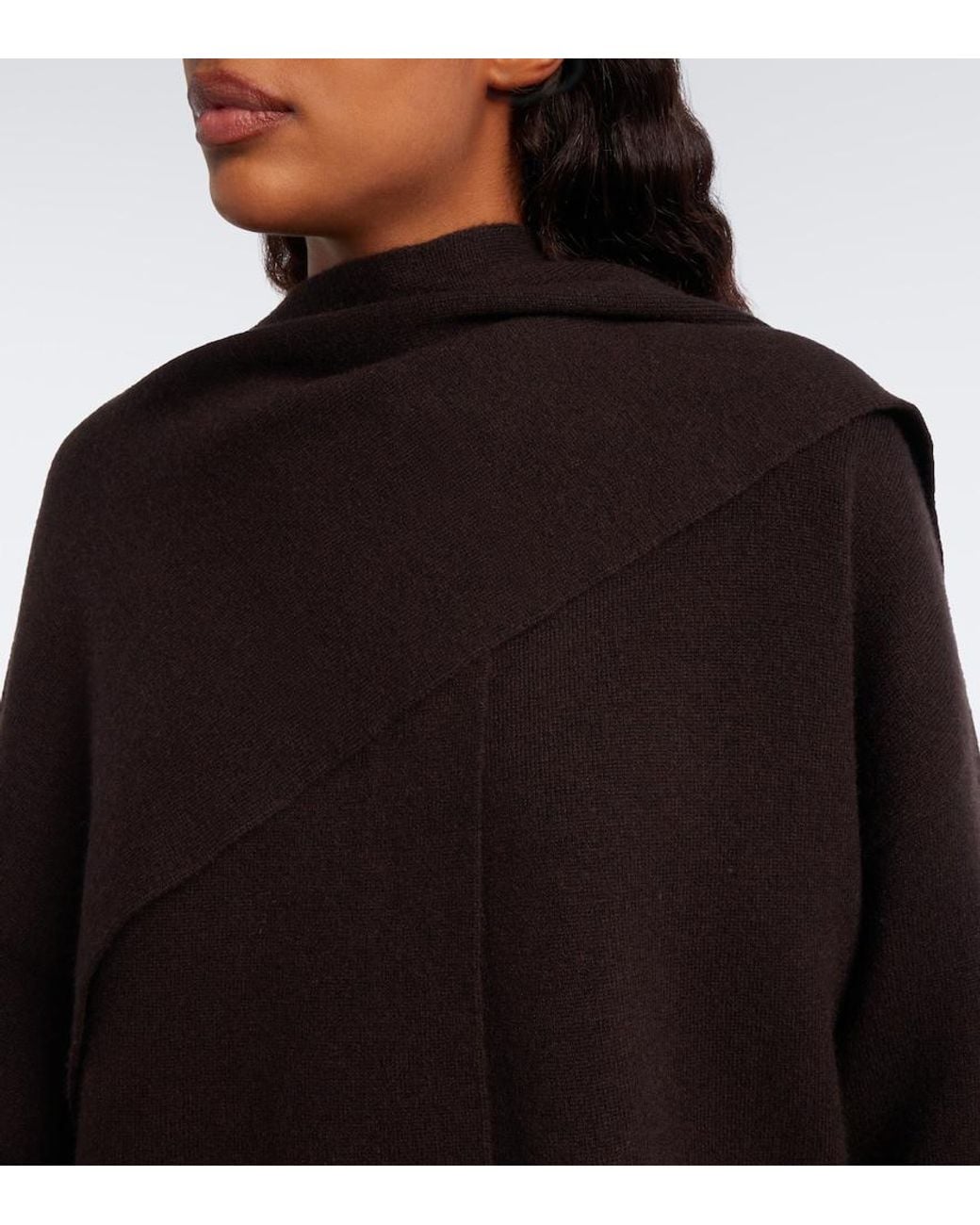 Lisa Yang Black Nessa Scarf-Detail Cashmere Cardigan