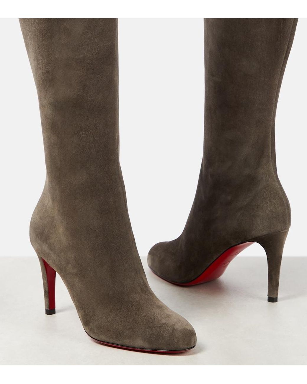 Christian Louboutin Brown Pumppie Knee High Boot