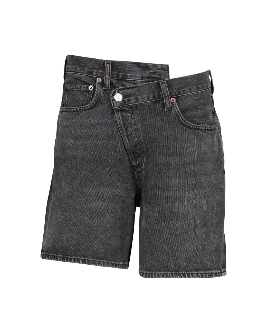 Agolde Criss Cross Denim Shorts in 