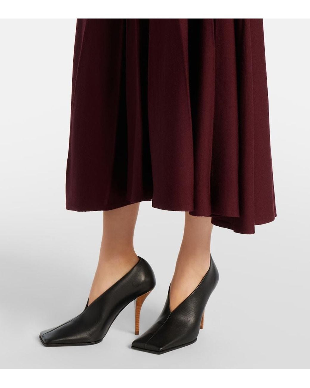 Alaïa Red Virgin Wool Midi Dress