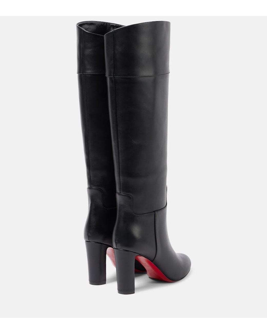 Christian Louboutin Black Loo 85 Leather Knee-High Boots