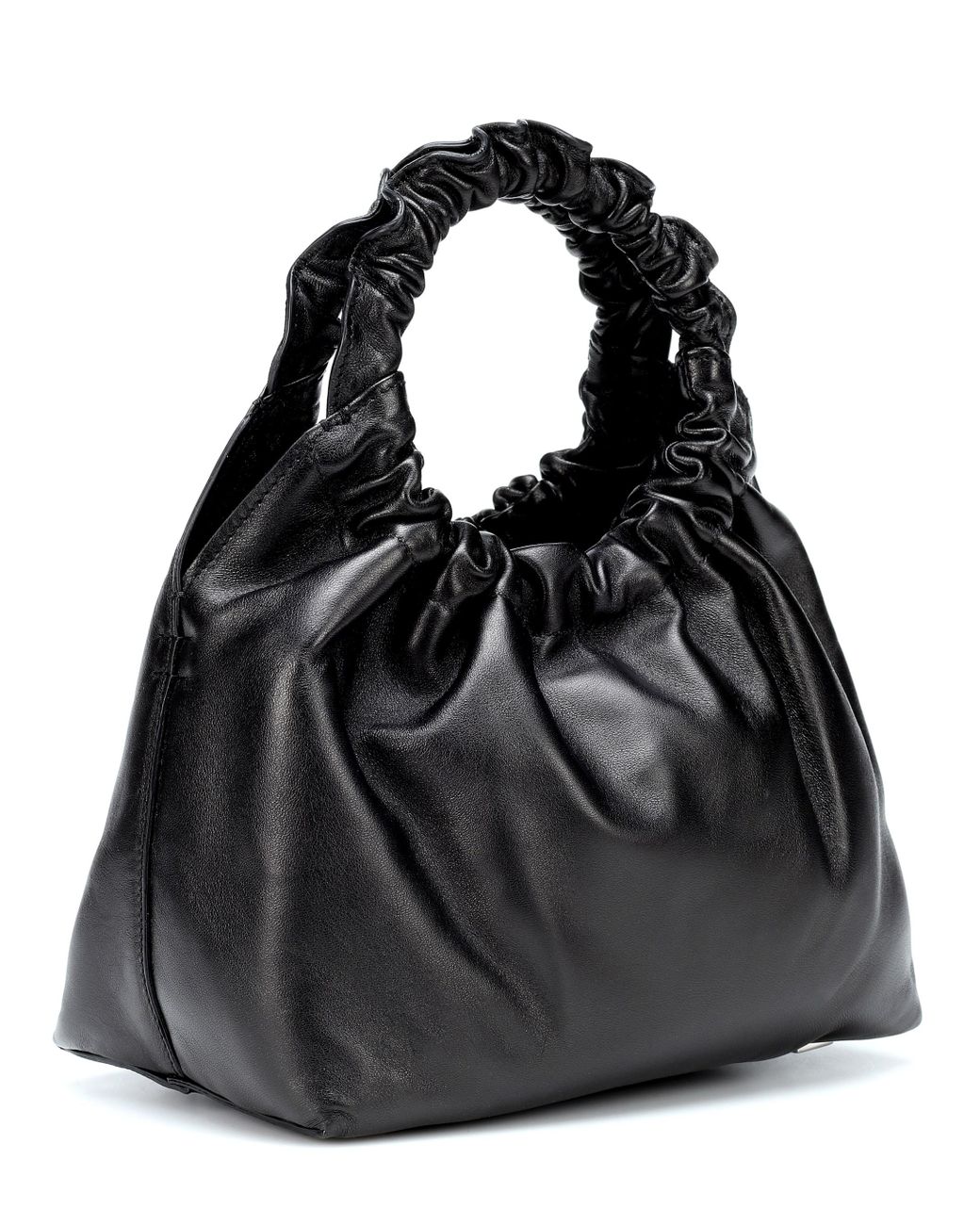 The Row Small Double Circle Bag In Leather in Black Lyst