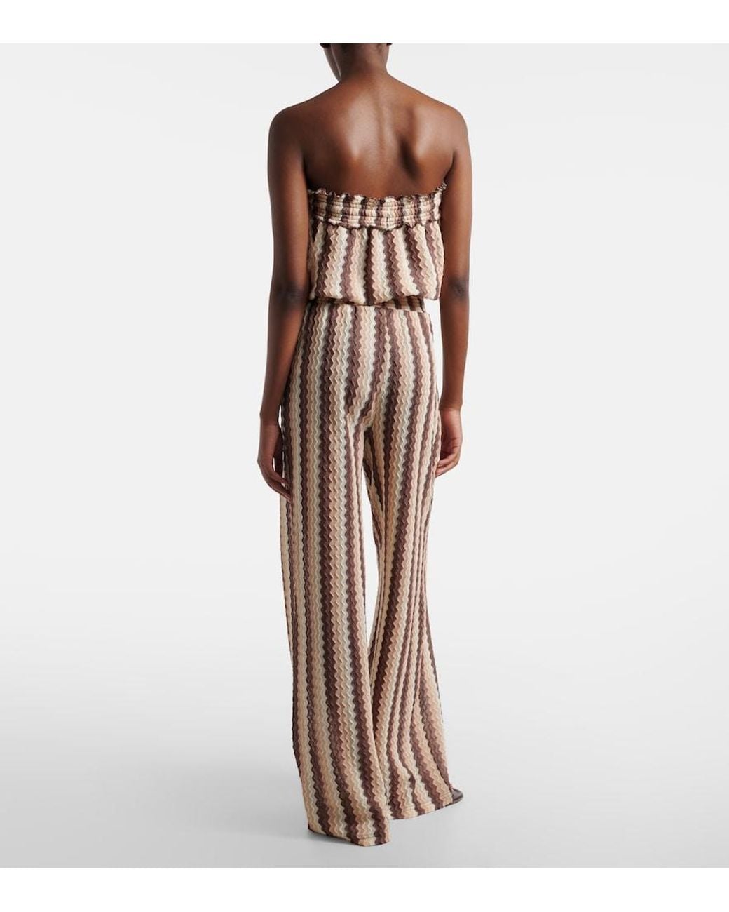 Melissa Odabash Natural Viv Striped Jumpsuit
