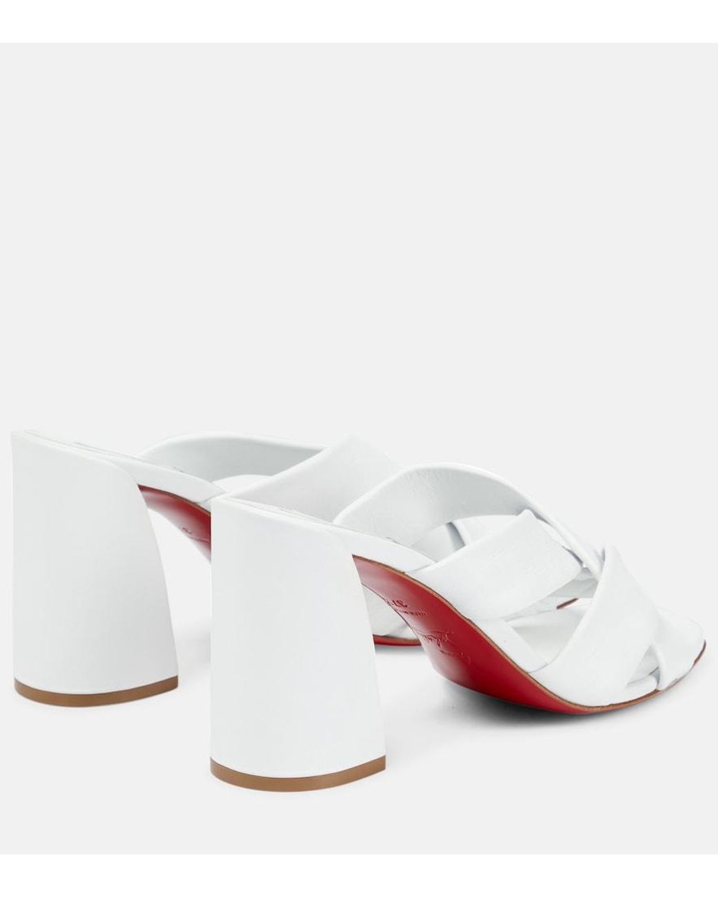 Christian Louboutin Dispo Club Leather Mules in White | Lyst