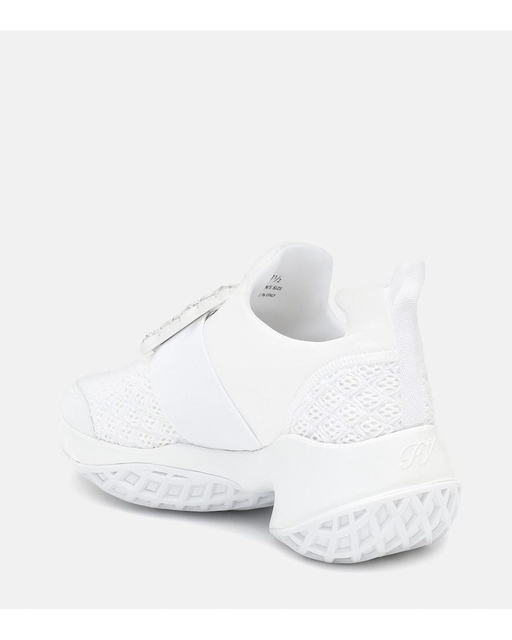 Roger Vivier White Viv' Run Embellished Sneakers