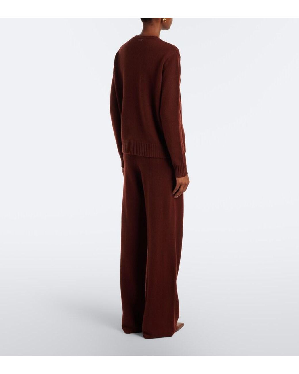 Max Mara Brown Cashmere Wide-Leg Pants