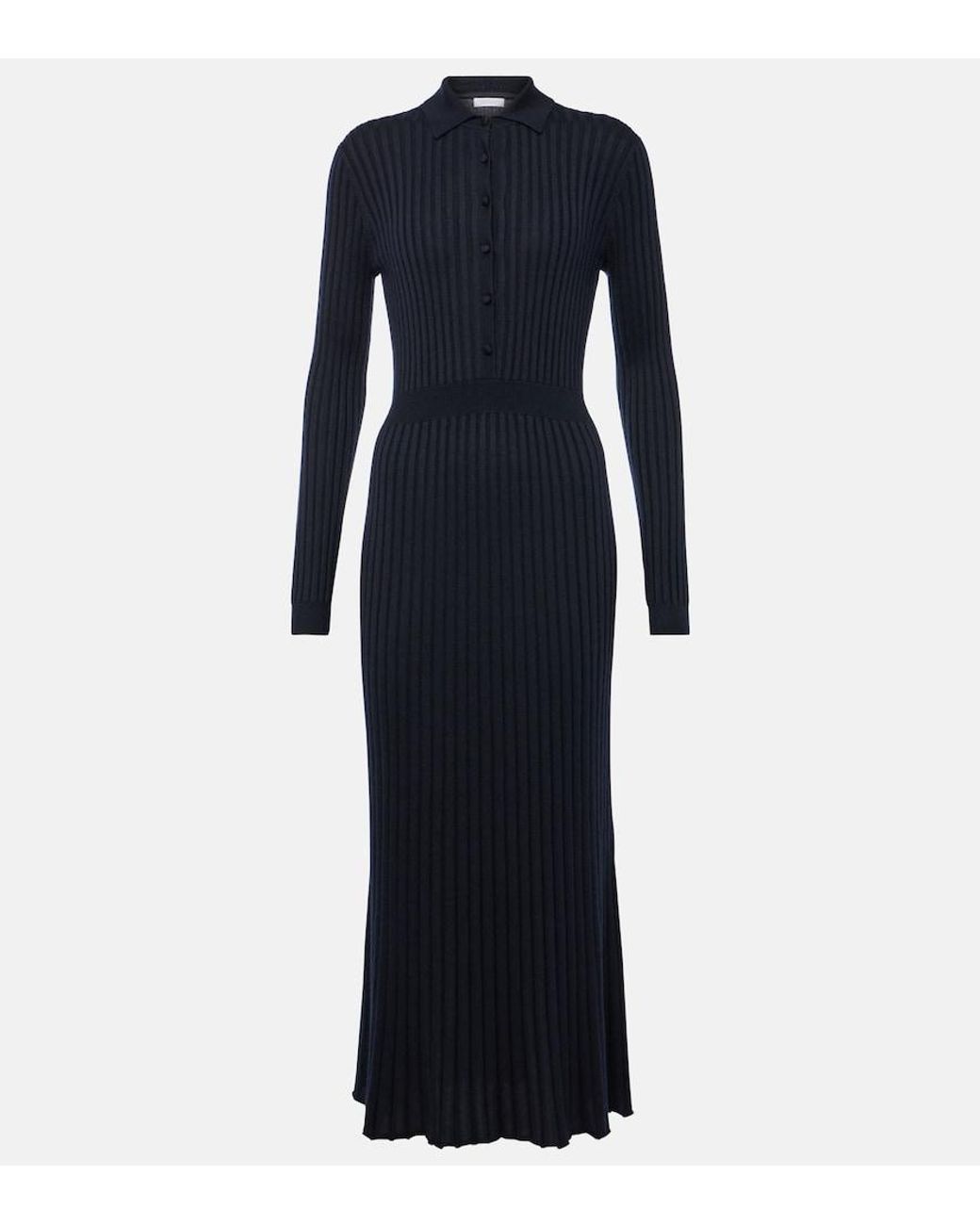 Gabriela Hearst Blue Ardor Silk And Cashmere Midi Dress