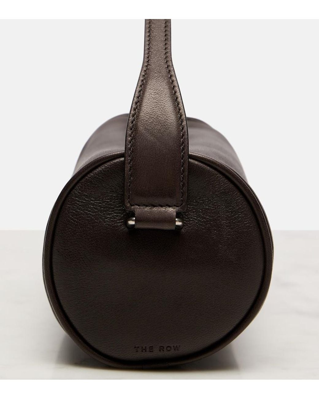 The Row Black Tote Bag Round '90S Aus Leder