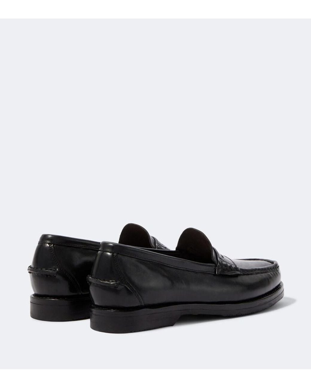 Visvim Black Fabro-Folk Leather Penny Loafers for men