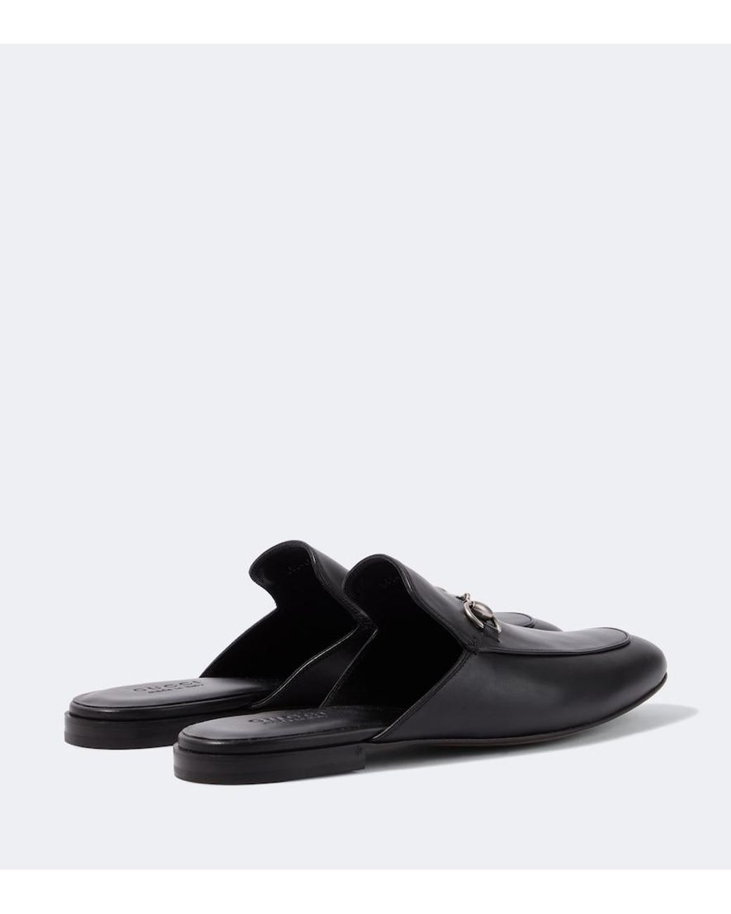 Gucci Black Jordaan Leather Mules for men