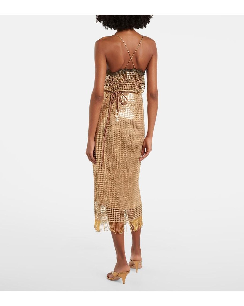 Roberto Cavalli Natural Embellished Wrap Skirt