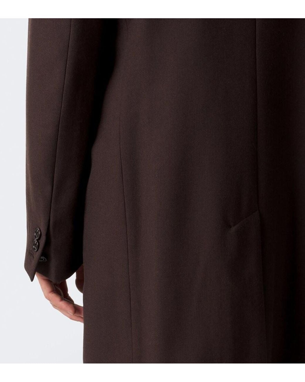 Our Legacy Black Whale Double-Breasted Virgin Wool Coat for men