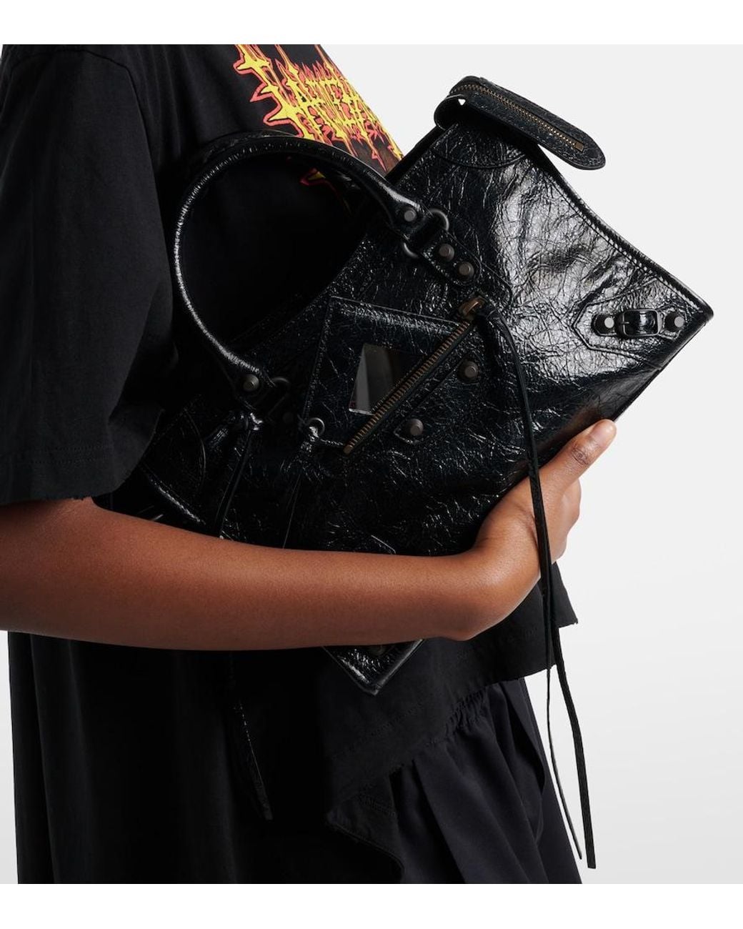 Balenciaga Black Le City Small Leather Top-Handle Bag