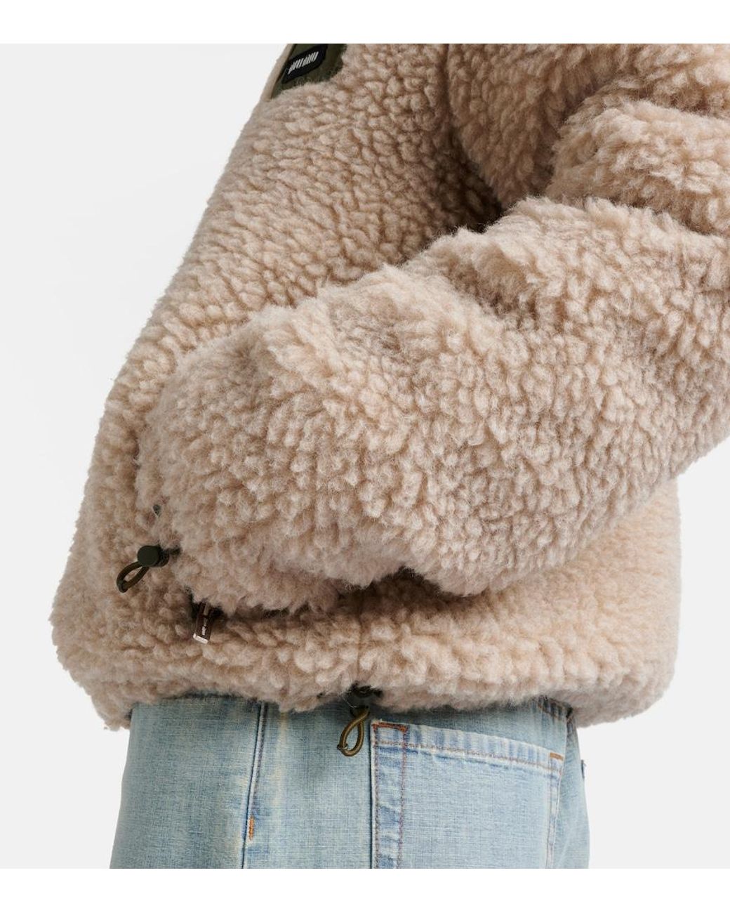 Miu Miu Natural Wool-Blend Teddy Down Jacket