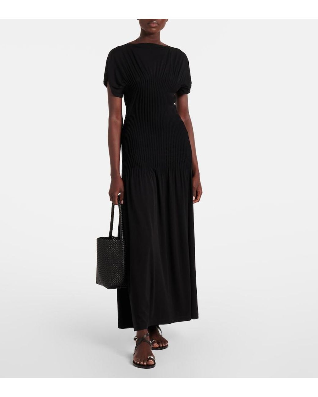 Amanu Black Kigali Embellished Leather Sandals