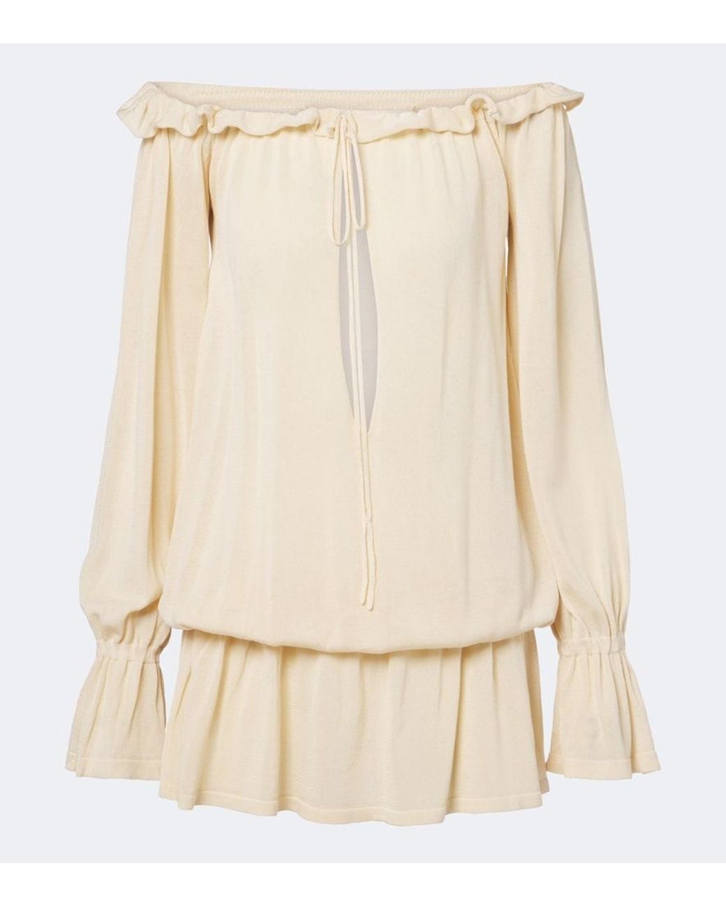 AYA MUSE Natural Cryo Ruffled Minidress
