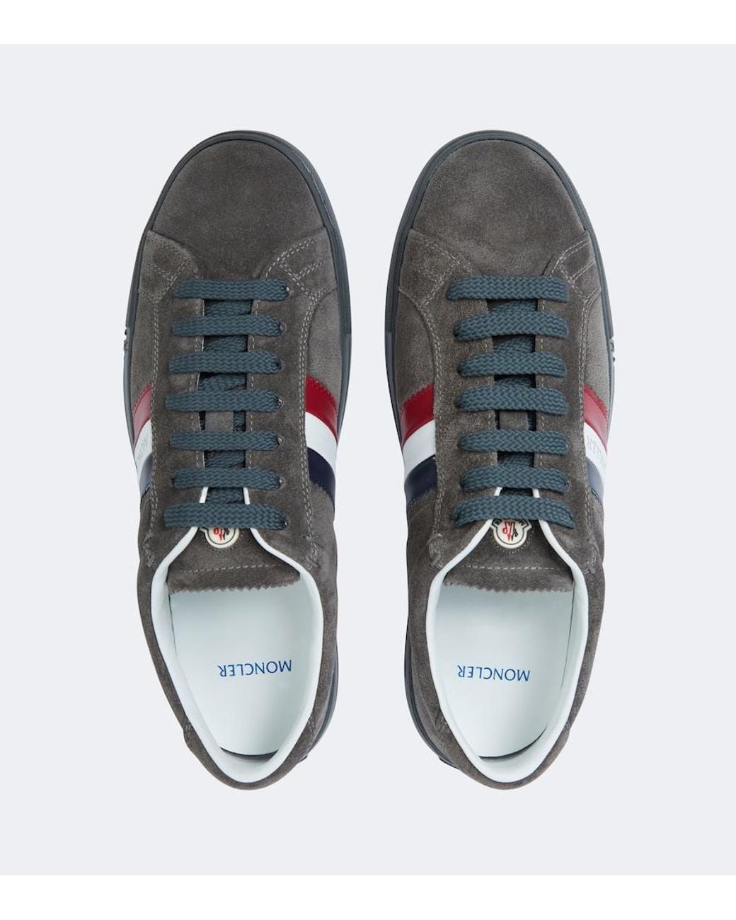 Moncler Brown New Monaco Suede And Leather Sneakers for men